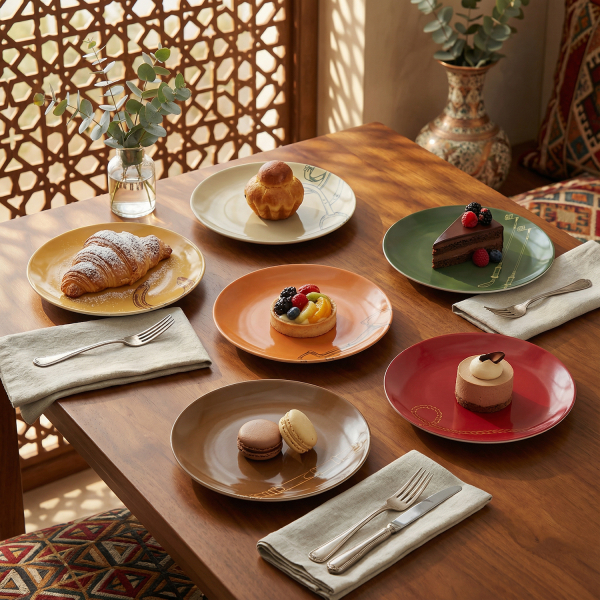 Set of 6 Fares Dessert Plates