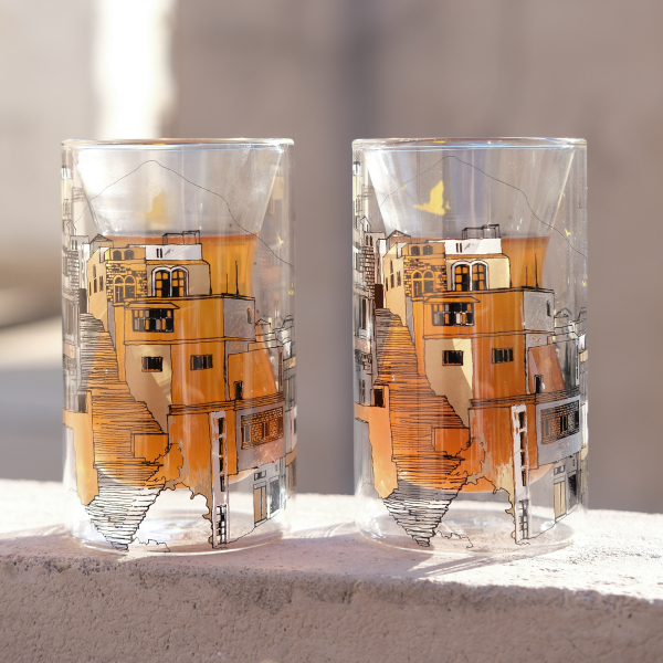 Naseem Double Wall Glass Cups for Tea, Karak, Coffee, Hot and Cold Drinks Beverages, set of 6
